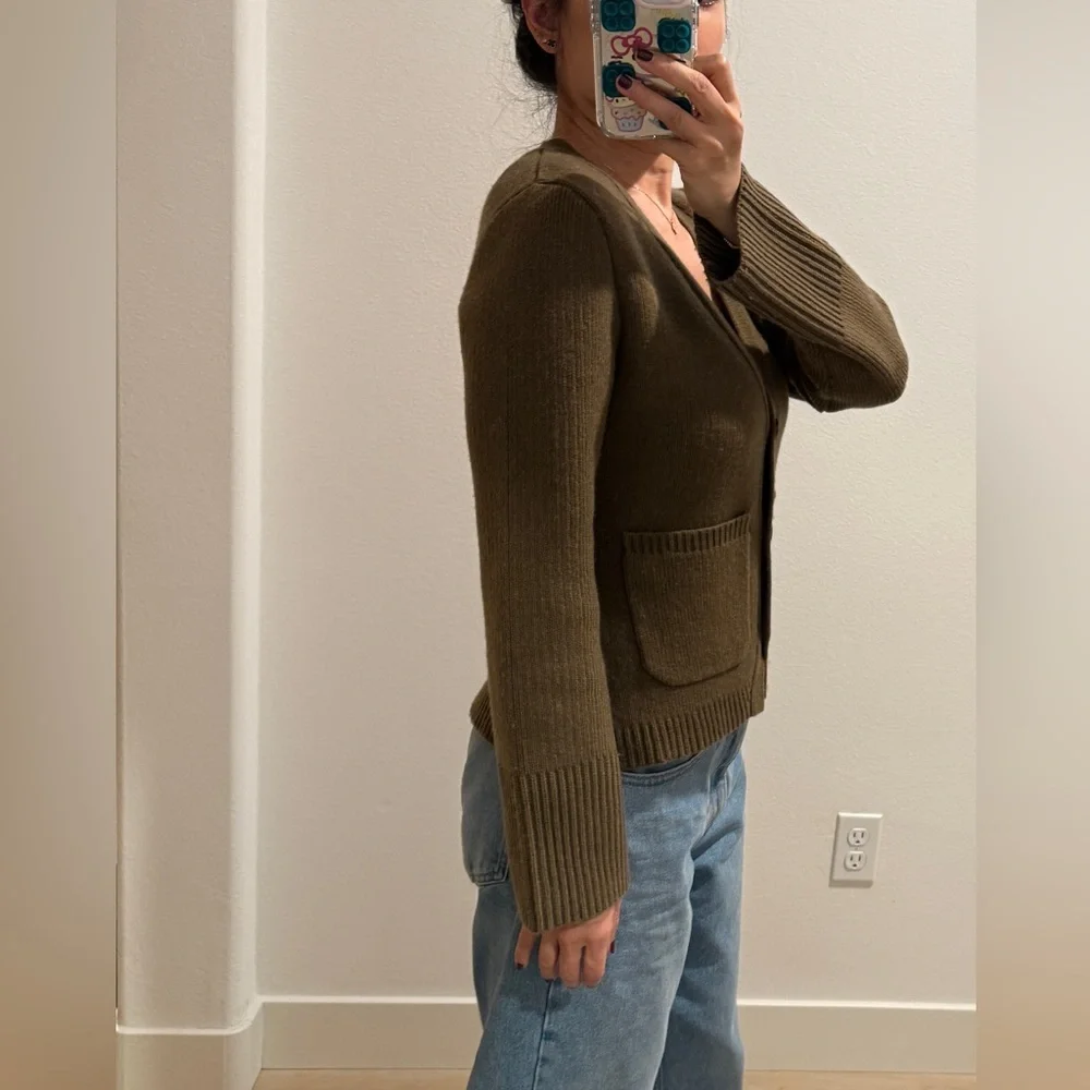 Elegant Olive Cardigan by - Picture 8 of 9